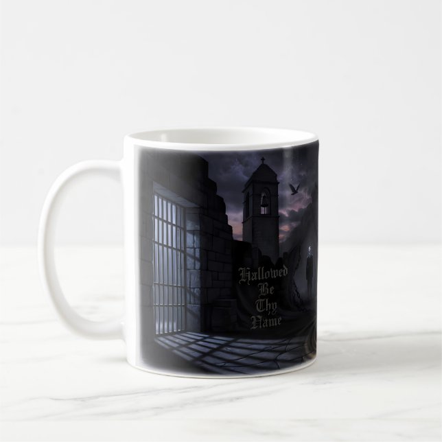 Hallowed Be Thy Name Gothic Cathedral Mug (Left)