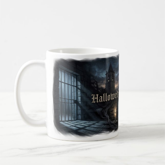 Hallowed Be Thy Name Gothic Figure Chains Mug (Left)