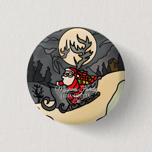 Hallowed Rustic Holiday Claus 1 Inch Round Button