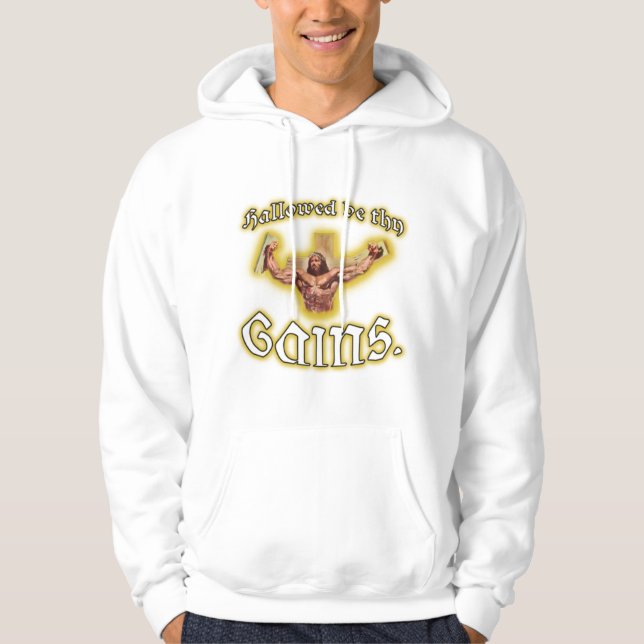 "Hallowed soit sweat - shirt à capuche de blanc de (Devant)