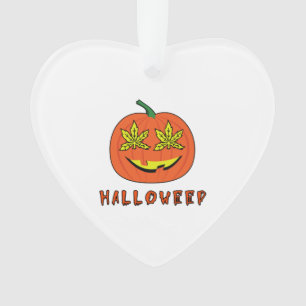 Halloweed Funny Hippie Pumpkin Halloween Ornament