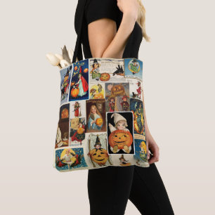 Halloween 100 Year Old Vintage Postcards Witches Tote Bag
