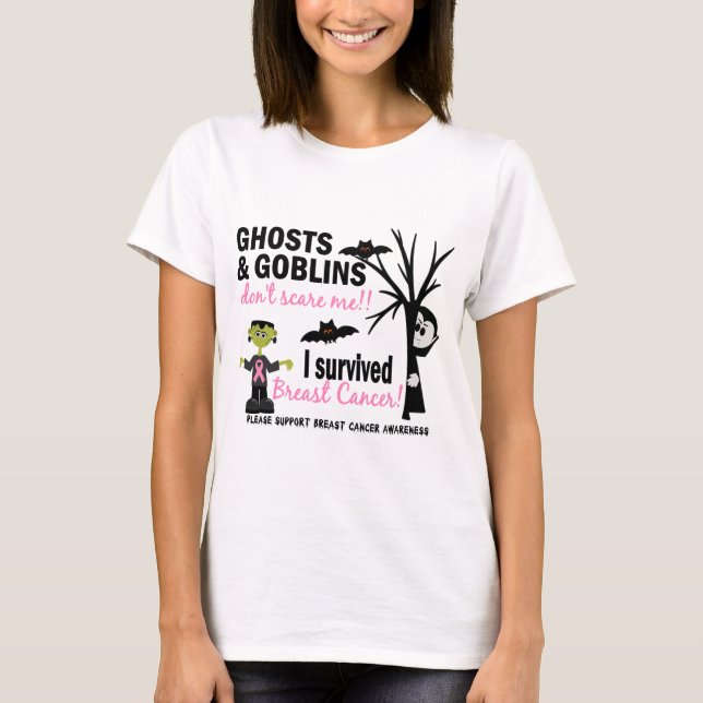 Halloween 1 Breast Cancer Survivor T-Shirt (Front)