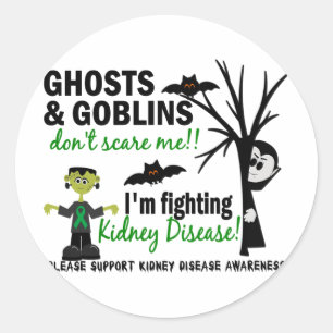 Halloween 1 Kidney Disease Warrior Classic Round Sticker