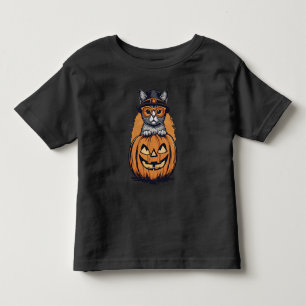 Halloween 1 kitty, jack-o-lantern, gift, kitten toddler t-shirt