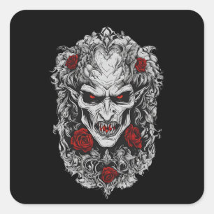 Halloween 1 vampire, scary monster, horror,  square sticker