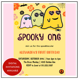 Halloween 1er anniversaire invitation fantôme éffr