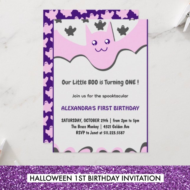 Halloween 1er anniversaire invitation Ghost Little (Créateur téléchargé)