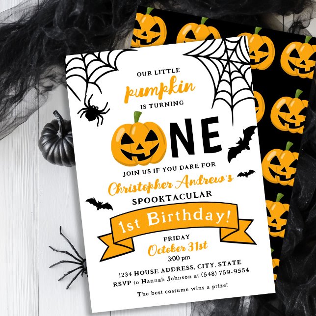 Halloween 1er Anniversaire Petite Invitation Citro (Créateur téléchargé)