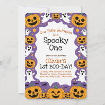 Halloween 1st birthday invitation spooky one