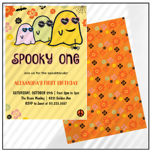 Halloween 1st birthday invitations spooky one