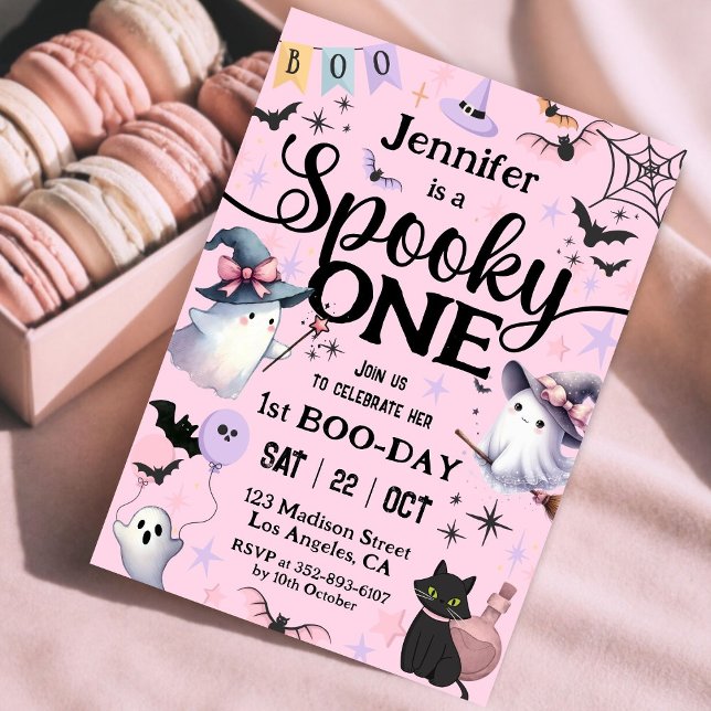 Halloween 1st Birthday Party Cute Ghost Spooky One Invitation (Creator Uploaded)