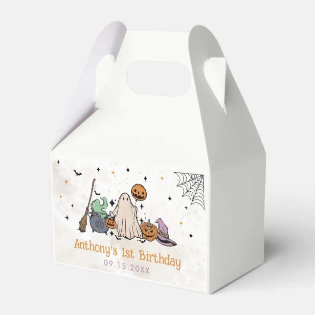 Halloween 1st Birthday Party Favor Box (Front Side)