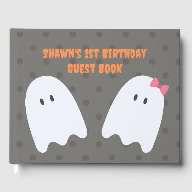 Halloween 1st Birthday Party Guest Book (Front)