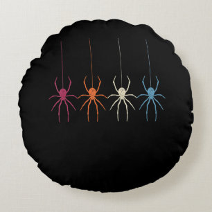 Halloween 2020 Vintage Spider Web Silhouette Round Pillow