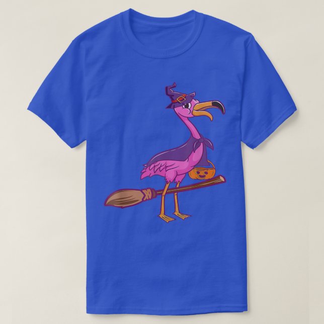 Halloween 2022 Trick or Treat Flamingo Witch Witch T-Shirt (Design Front)
