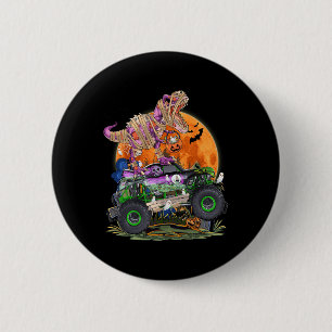 Halloween 2023 Dinosaur Skeleton T rex Scary Pumpk 2 Inch Round Button