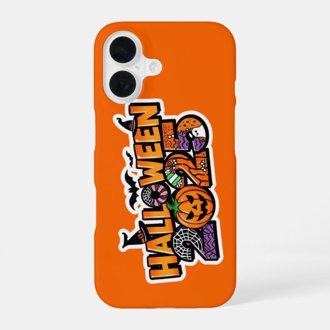 Halloween 2025 Magic – Festive Pumpkin iPhone 16 Case (Back)
