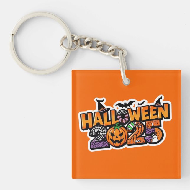 Halloween 2025 Magic – Festive Pumpkin Keychain (Front)