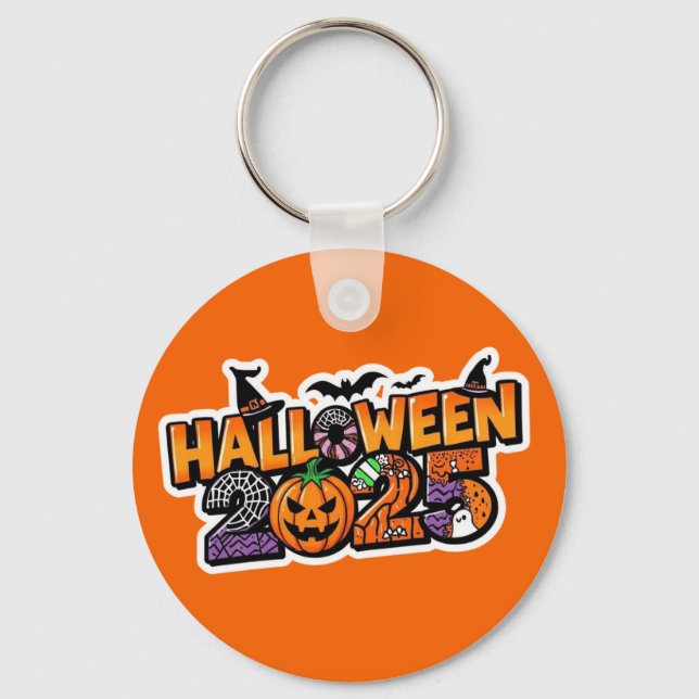 Halloween 2025 Magic – Festive Pumpkin Keychain (Front)
