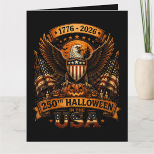 Halloween 250th Anniversary Eagle USA Flag Card