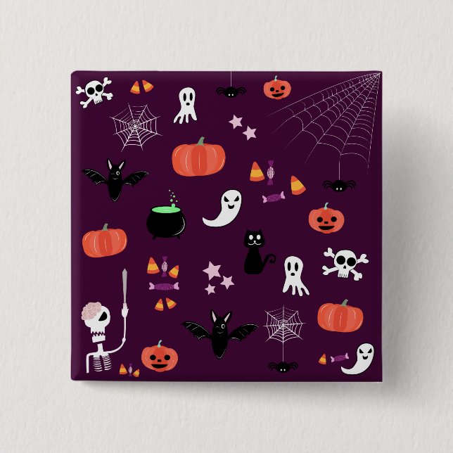 Halloween 2 Inch Square Button (Front)