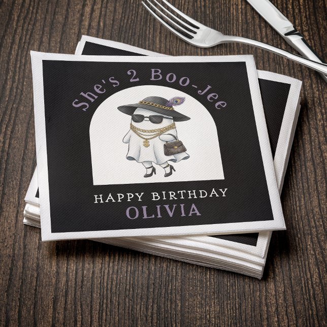 Halloween 2nd Birthday Party Ghost Two Boujee Napkin (Halloween 2nd Birthday Party Ghost Two Boujee Napkins
)