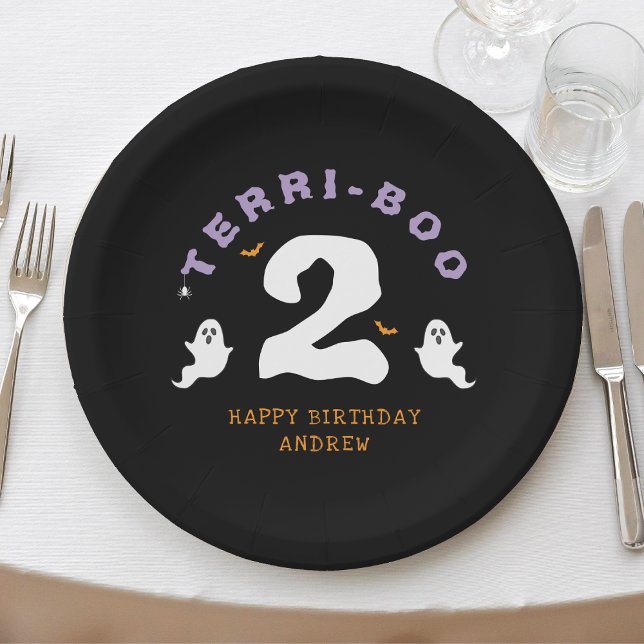 Halloween 2nd Birthday Terri-Boo Twos Ghost Gothic Paper Plate (Halloween 2nd Birthday Terri-Boo Twos Ghost Gothic Paper Plates
)