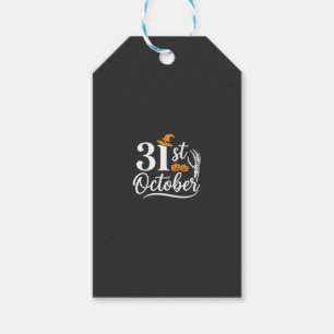 Halloween 31st October Pumpkin Witch Hat Design_1 Gift Tags
