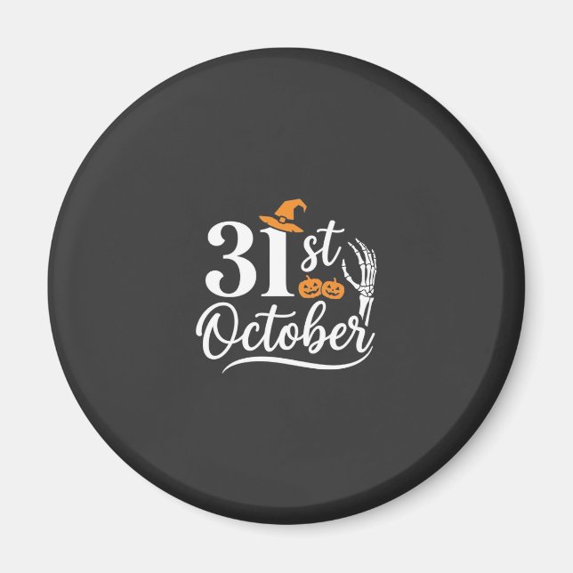 Halloween 31st October Pumpkin Witch Hat Design_1 Magnet (Front)
