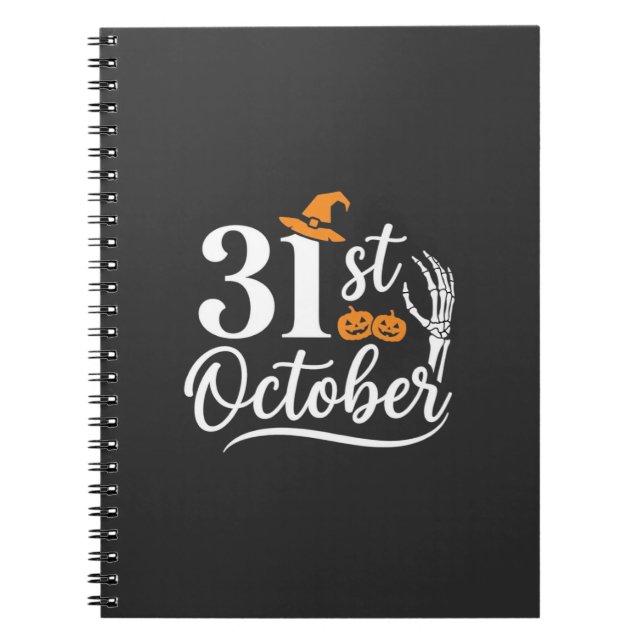 Halloween 31st October Pumpkin Witch Hat Design_1 Notebook (Front)