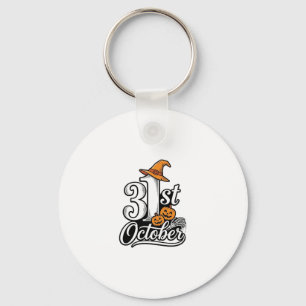Halloween 31st October Typography Shirt Design_1 Keychain