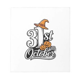 Halloween 31st October Typography Shirt Design_1 Notepad