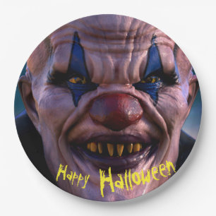 Halloween 3D Scary Clown Paper Plate