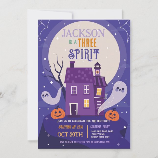 Halloween 3RD Ghosts Three House Party Haunted Invitation (Front)