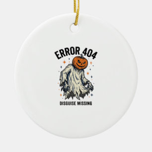 Halloween 404 Costume Pumpkin Ghost Error Design_1 Ceramic Ornament