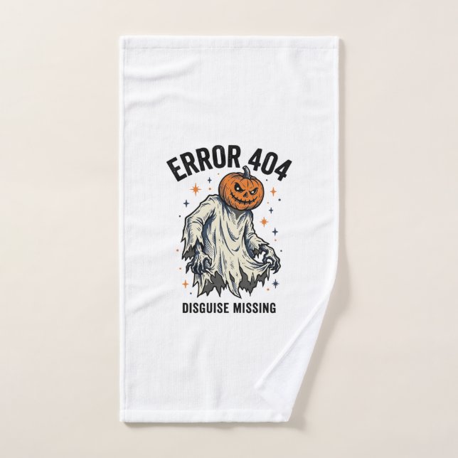 Halloween 404 Costume Pumpkin Ghost Error Design_1 Hand Towel (Hand Towel)