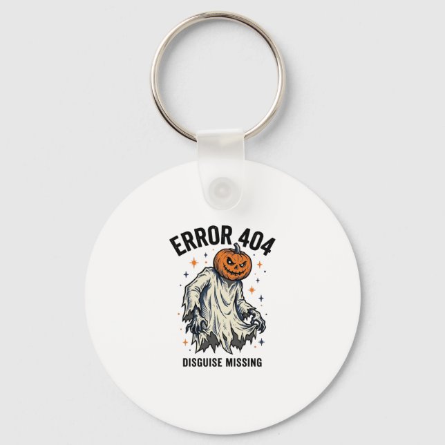 Halloween 404 Costume Pumpkin Ghost Error Design_1 Keychain (Front)