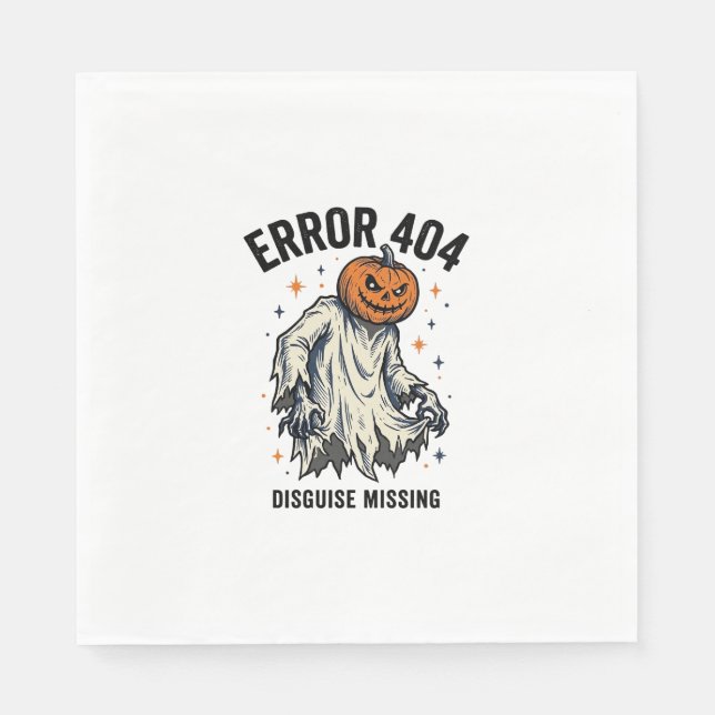 Halloween 404 Costume Pumpkin Ghost Error Design_1 Napkin (Front)