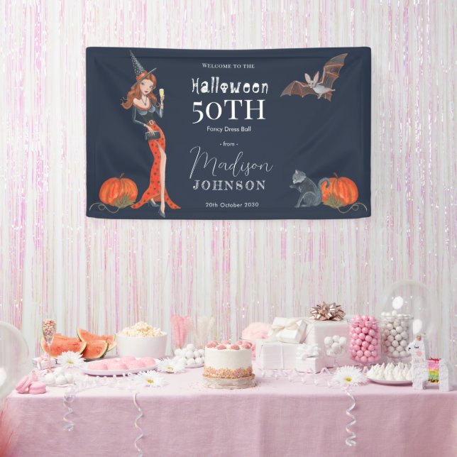 Halloween 50 th Birthday Party Welcome Banner (Party)