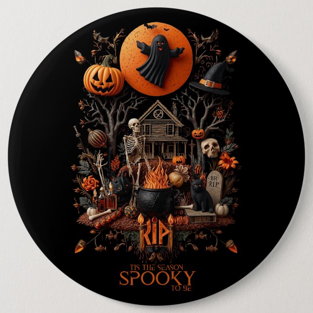 halloween 6 inch round button (Front)