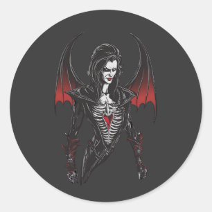Halloween 6 vampire, scary monster, horror, classic round sticker