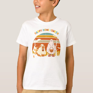 Halloween 70's Style A Kid and Their Pup  T-Shirt