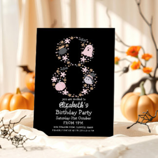 Halloween 8th Birthday Invitation