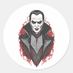 Halloween 9 vampire, scary monster, horror,  classic round sticker