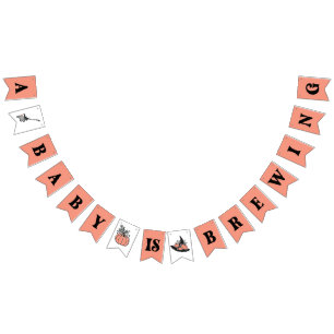 Halloween A Baby Is Brewing Baby Shower Bunting Flags