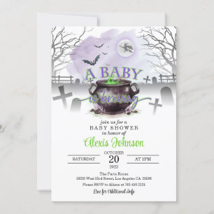 Halloween A Baby is Brewing Baby Shower (P/G) Invitation