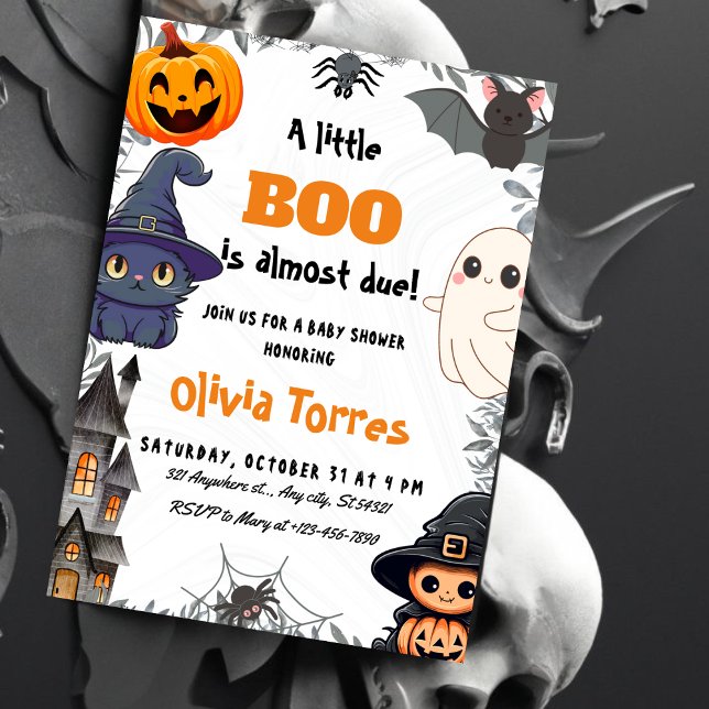 Halloween A Little Boo Baby Shower Invitation (Creator Uploaded)