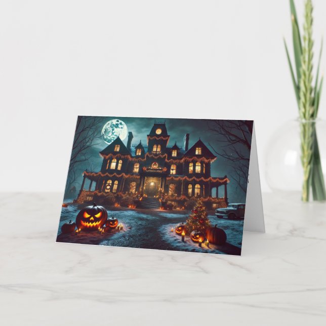 Halloween à Noël Carte de voeux (Devant)