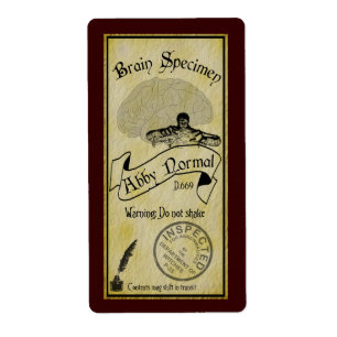 Halloween Abby Normal Bottle Label